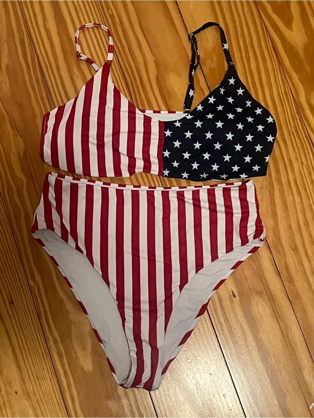 Blooming Jelly American Flag Bikini Set – Size L (NWOT)